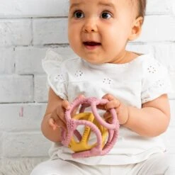 NATTOU Set De 2 Balles En Silicone Rose Et Jaune -NATTOU Magasin jo056176667 2