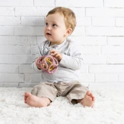 NATTOU Set De 2 Balles En Silicone Rose Et Jaune -NATTOU Magasin jo056176667 3