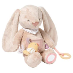 NATTOU Peluche D'activité 40cm Lapin Pomme Rose Poudré